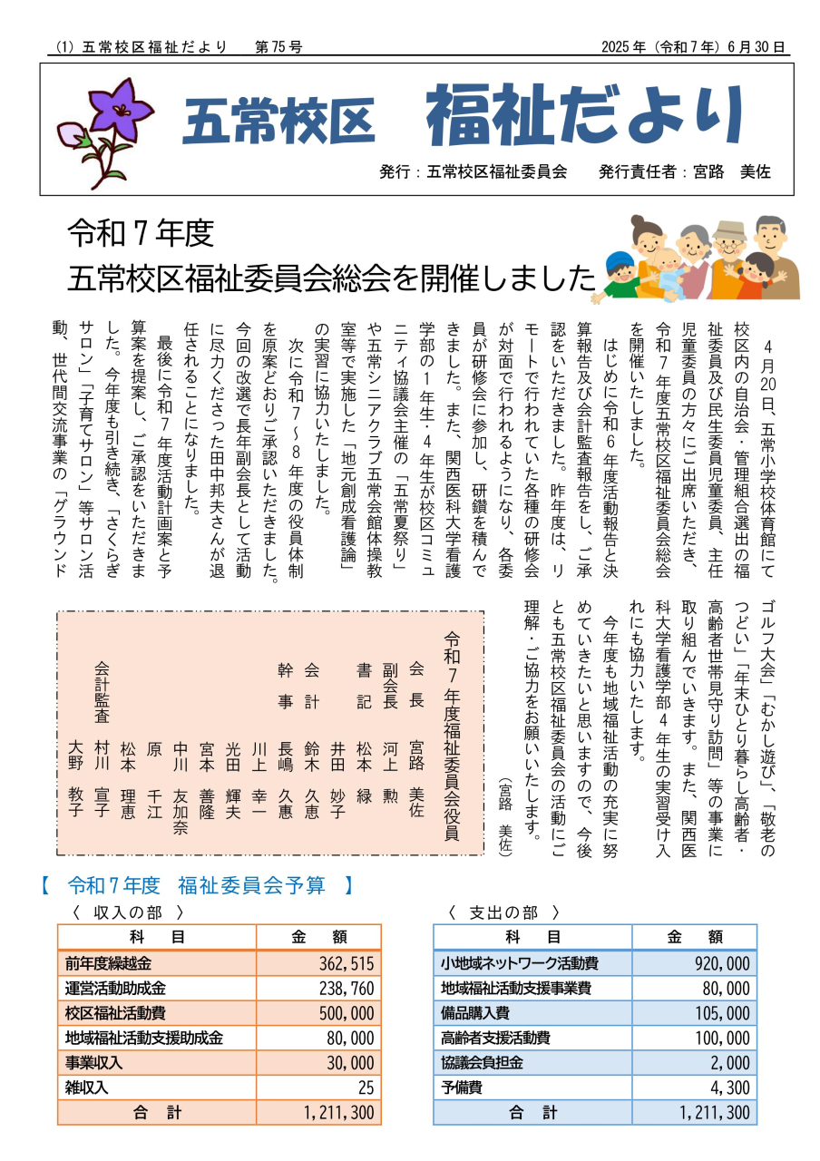 福祉だより　【第75号】