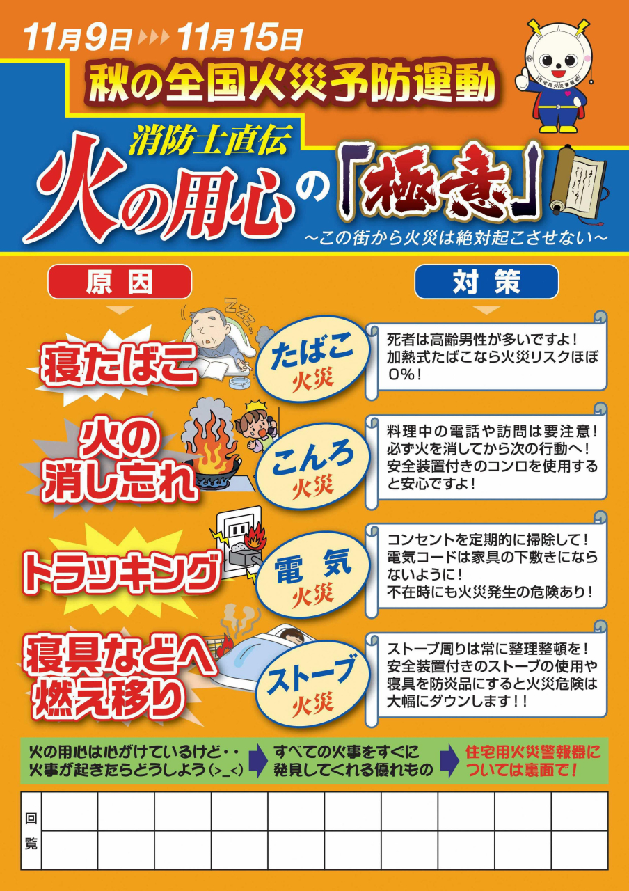 秋の火災予防運動