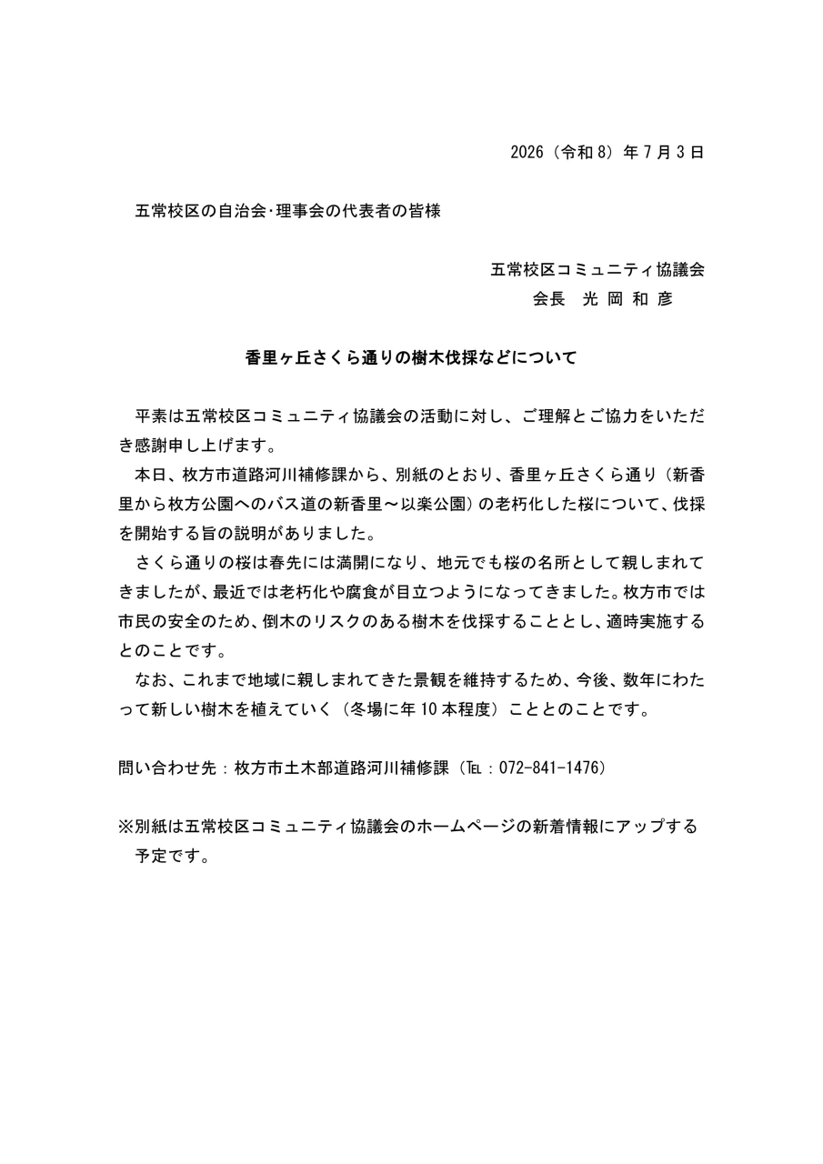 さくら通り　樹木伐採